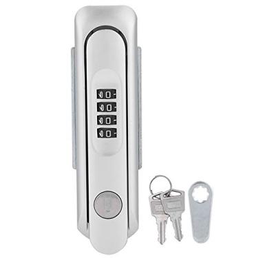 Imagem de Fechadura codificada por senha da porta do armário em liga de zinco com chaves Fechadura de combinação durável e segura para escritório em casa Hospital Escola Prata Preto (Prata)