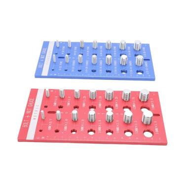 Imagem de GLOGLOW Localizador de Tamanho de Parafuso de Alumínio Conjunto de Medidor de Passo de Rosca de 28 Unidades, Ferramenta de Liga de Alumínio para Medição de Porcas e Parafusos, Ideal para Uso Em