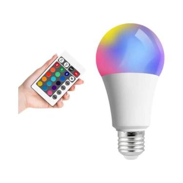 Imagem de Lâmpada LED RGB E27 220V 230V Com Controle Remoto IR, Lâmpada Spot Col