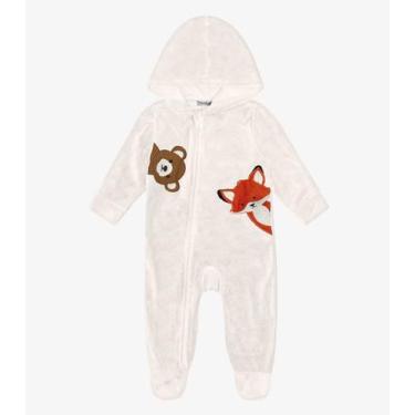 Imagem de Macacão Infantil Com Capuz em Plush Trick Nick Bege, M, Bege
