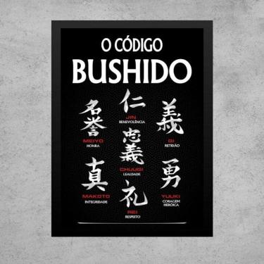 Imagem de Quadro Código Bushido - 7 Virtudes Samurai 33X24Cm - Vidro