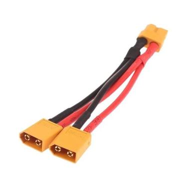 Imagem de Cabo Conector De Bateria Duplo XT60 Com Fio De Silicone 14AWG Para Mot