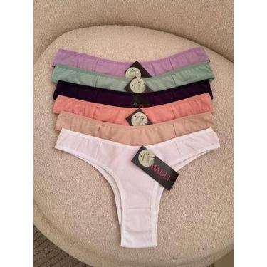 Imagem de Kit 6 Calcinhas Lisa Tanga DMauli - Cotton, P