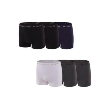 Imagem de Kit 6 Cuecas Boxer Trifil CE0277/0277 Sem Costura - Preto/Branco/Cinza