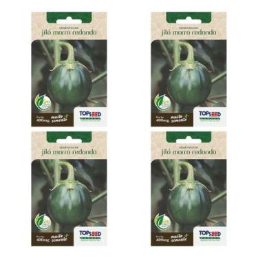 Imagem de Kit 4 Sementes De Jiló Redondo Morro Grande Alta Germinação - Topseed