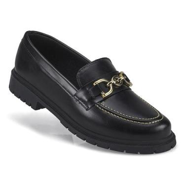 Imagem de Mocassim Oxford Feminino Sapatilha Tratorado Loafer Conforto Cor:Marro