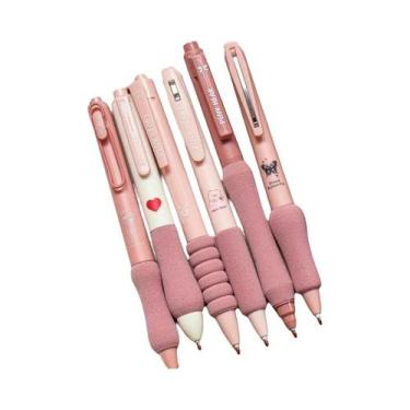 Imagem de Canetas Gel Retráteis Kawaii Cute 0.5mm, Conjunto Com 6 Peças, Pretas,