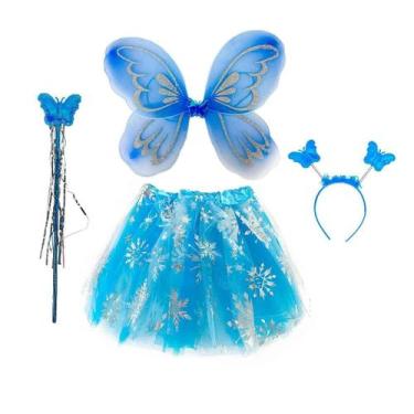 Imagem de Fantasia Borboleta Kit Asa de Borboleta Tutu Varinha Tiara - Fantasias