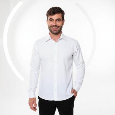 Imagem de Camisa Social Masculina Manga Longa Algodão Slim Fit Camisaria Premium