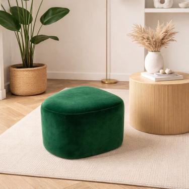 Imagem de Puff Orgânico Ana 80 Cm Veludo Verde