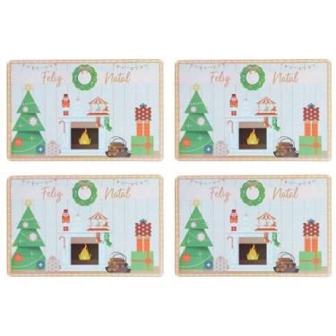 Imagem de Jogo Americano Natalino 4 Peças 43x28cm Polipropileno - Multiart, Tipo