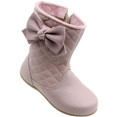 Imagem de Bota Botinha Infantil Feminina Rosa Menina Pingo De Pé Zíper, 24, Rosa