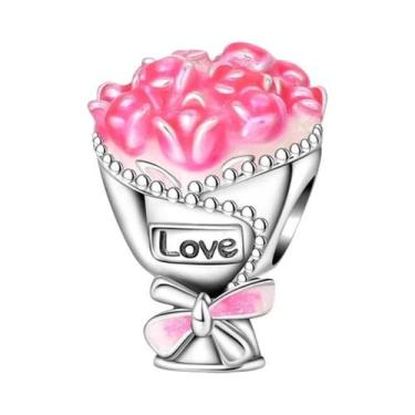 Imagem de Pingentes De Flor Rosa, Tulipa E Flor De Cerejeira Em Prata Esterlina 