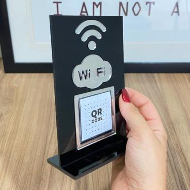 Imagem de Placa QrCode de WiFi De Mesa ou Balcão com base de Acrílico - Acrihome