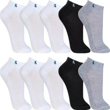 Imagem de Kit 10 Pares Meia Soquete Cano Curto Masculina e Feminina Cano Baixo -