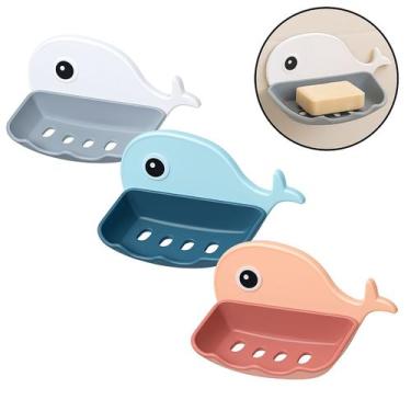 Imagem de Saboneteira Banheiro Baleia Porta Sabonete Adesivo Parede - Clink