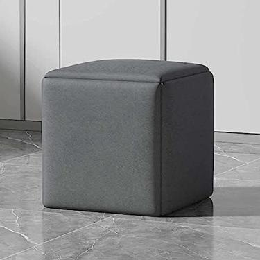 Imagem de Cadeira De Sofá Otomana Versátil 5 Em 1 Com Rodízios Giratórios - Bancos Empilháveis, Banco Tecnológico Com Pé Quadrado Para Sala De Estar/jantar,Grigio,35 CM/13,8 POLEGADAS,Pleasant63