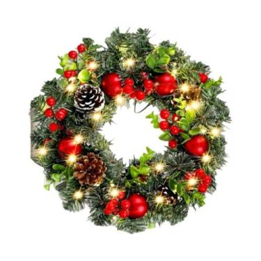 Imagem de Guirlanda De Natal Com Frutas Vermelhas, Agulhas De Pinheiro E Cones D