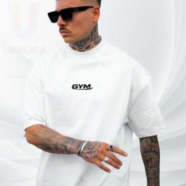 Imagem de Camiseta Oversized Vermelha Over GYM 100 Algodão Premium Streetwear Academia Gola Redonda-Unissex