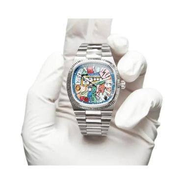 Imagem de Relógio De Quartzo Masculino Quadrado 2025 Com Mostrador De Arte Abstr