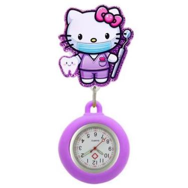 Imagem de Relógio De Lapela Enfermagem Silicone Cordão Tipo Ioiô - Memory Watch,