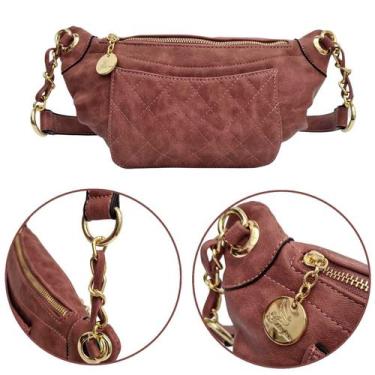 Imagem de Pochete Feminina Bolsa Leve Cintura Transversal Ombro Casual Porta Cel