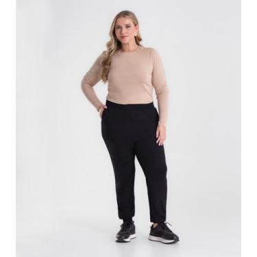 Imagem de Calça Jogger Feminina Plus Size Secret Glam Preto - Rovitex Plus Size,