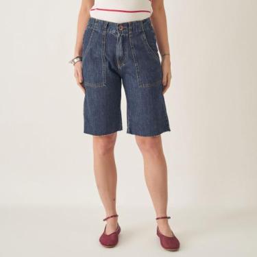 Imagem de Bermuda Jeans com Bolso Utilitário e Barra a Fio - Bloom, Jeans stone,