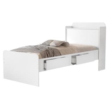 Imagem de Cama Solteiro Com Bau 2 Gavetas MDF 220X98 cm Tamires Decmade