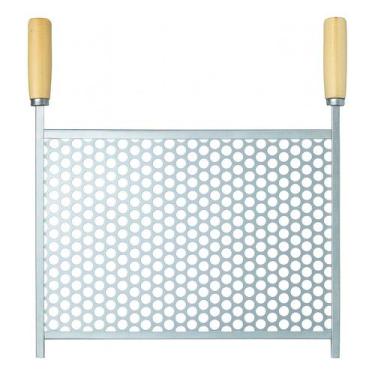 Imagem de Churrasco Grelha Compacta Zincada 33x25 Com Cabo Madeira - Metais Mass