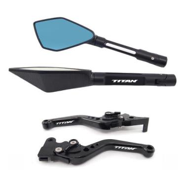 Imagem de Kit Manete Retrovisor Esportivo Titan 125 150 160 a disco - NoBrand, P