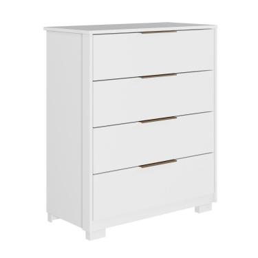 Imagem de Cômoda Alia 4 Gavetas Branco Brilho Com Pés - Demartêz