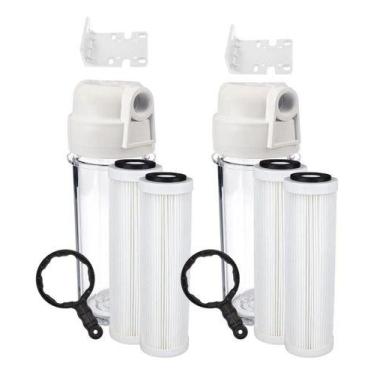 Imagem de 2filtros Água Caixa Dágua Cavalete +4 Refis Plissado Lavável Transpare