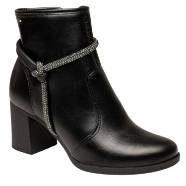 Imagem de Bota Coturno Dakota Feminina Cano Curto Preto Com Strass Lançamento DA821 - Feminino
