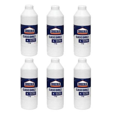Imagem de Cola Líquida Branca Escolar Extra Forte 1kg 6 Unidades - Cascorez