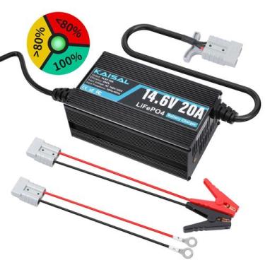 Imagem de Carregador de bateria KAISAL 14,6V 20A de lítio LiFePO4 12V