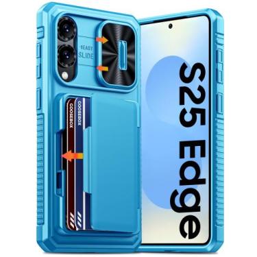 Imagem de Capa para celular GooseBox S25 Edge Wallet RFID azul