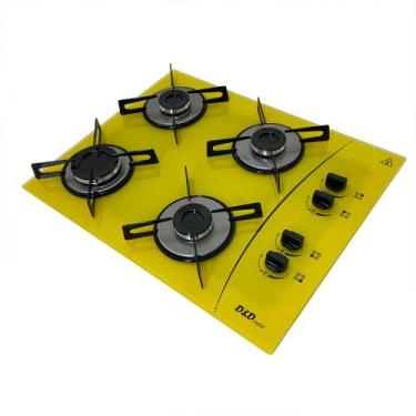 Imagem de Fogão cooktop a gás D&D 4 bocas amarelo - Acendimento automático - D&D