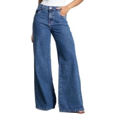 Imagem de Calça Jeans Sawary Wide Leg - 282691 - Azul médio 46-Feminino