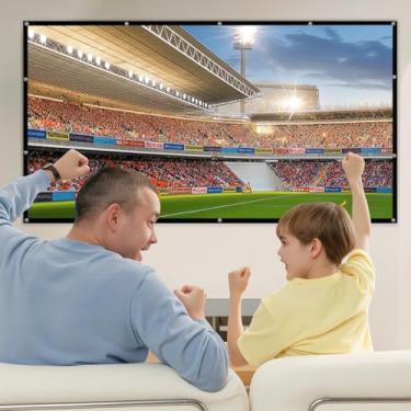 Imagem de Tela de Projeção 100 Polegadas Dobrável, Compatível com 4K e 3D, Ângulo de Visão 179°, Fácil de Instalar com Kit Completo