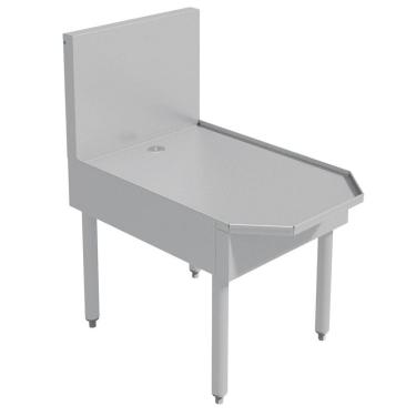 Imagem de Balcão suporte para máquina de bebidas congeladas Advance Tabco Prestige inox 46 x 76 cm, com protetor traseiro e dreno central
