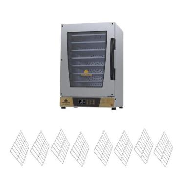Imagem de Kit Forno Turbo Elétrico Profissional Digital Prp-008 Plus 220v Dourad