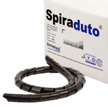 Imagem de Organizador Fios E Cabos Espiral Spiraduto 1/4 Preto 50Mts - NoBrand