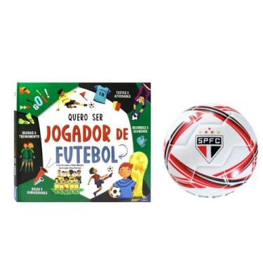Imagem de Kit Bola de Futebol Licenciado Campo e Quadra + Livro Quero Ser Jogado