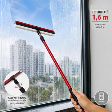Imagem de Limpa Vidros Articulado com Mola e Cabo Extensível até 1,6 Metros Limp