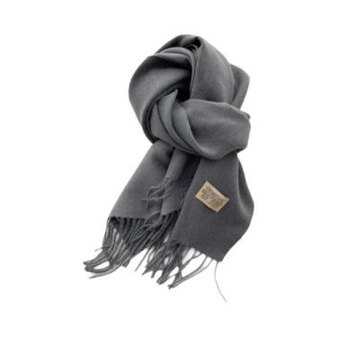 Imagem de Cachecol De Cashmere Dupla Face Quente Com Franjas Em Diferentes Cores