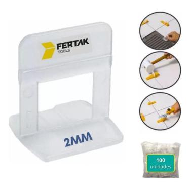 Imagem de Espaçador Nivelador 2,0 mm  100 Pcs Fertak  Acabamento Profissional em