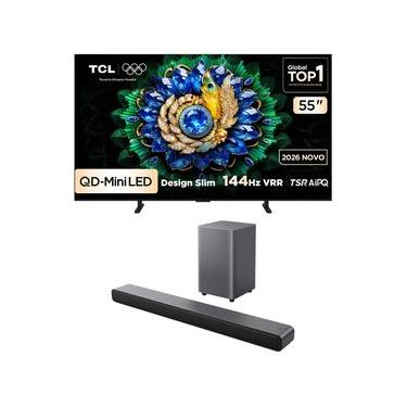 Imagem de Combo Smart TV TCL 55 QD-Mini LED 4K A400M 144 Hz VRR 55A400M e Soundbar TCL Subwoofer 2.1 S55H