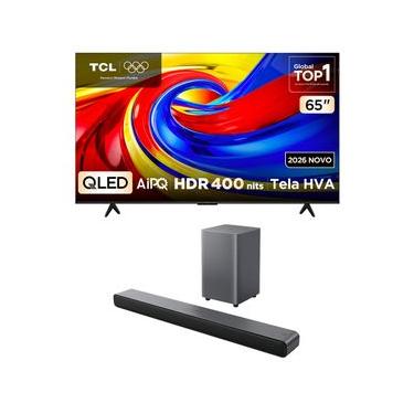 Imagem de Combo Smart TV TCL 65 QLED 4K P7L 120 Hz VRR 65P7L e Soundbar TCL Subwoofer 2.1 S55H