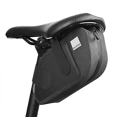 Imagem de yeacher Bolsa de selim para bicicleta Bolsa de selim para bicicleta Bolsa reflexiva para assento traseiro para bicicleta Bolsa traseira de grande capacidade Bolsa para bicicleta de estrada Bolsa de